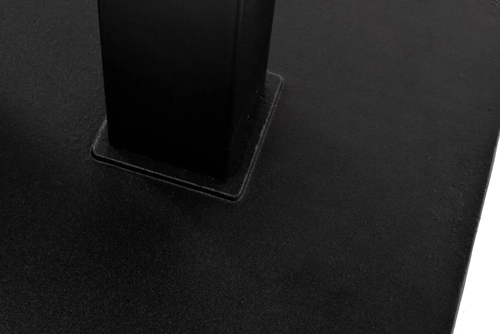 "Каффе" обеденный стол из HPL 140х70см, цвет "серый гранит", подстолье двойное черное