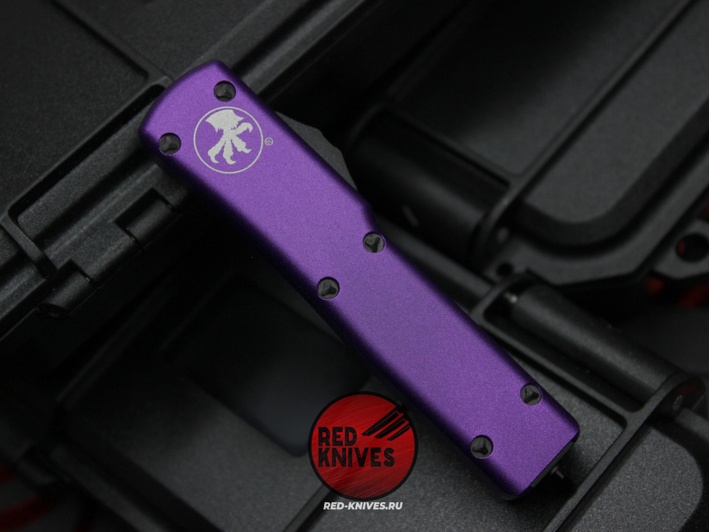 Нож Microtech UTX-70 A+++ Purple D/E BLACK - черный клинок / фурнитура, рукоять фиолет