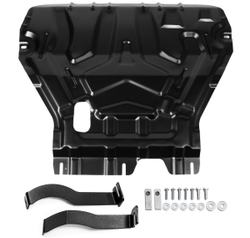 Защита картера и КПП AutoMax для Skoda Octavia A7 (V - 1.4; 1.6; 1.8) (без Webasto) 2013-2017/Skoda Octavia A7 рестайлинг (V - 1.4; 1.6; 1.8) 2017-2020, сталь 1.4 мм, с крепежом, штампованная, AM.5111.2