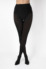 Бесшовные колготки с широким поясом (Размер: S) (Цвет: черный)