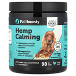 Pet Honesty, Успокаивающая конопля, для собак, с курицей, 90 жевательных таблеток, 270 г (9,5 унции)