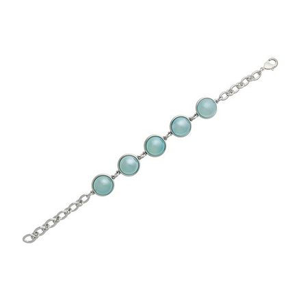 Браслет классический Possebon Pearl Blue Sky Agate C1362.21 BL/S