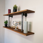 Настенные полки из дерева и труб в Индустриальном стиле, лофт