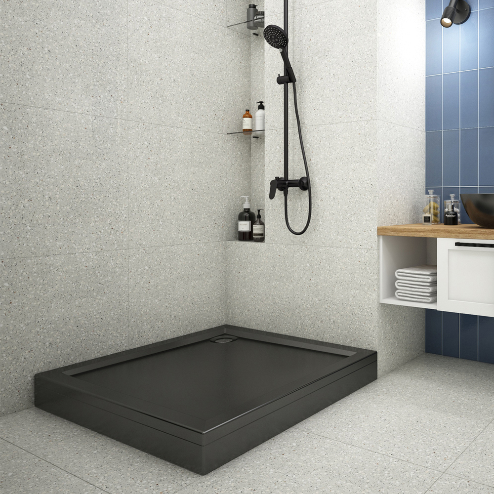 Поддон квадрат  1,0*1,0*0,025 "Universal"акрил d 90 (каркас+экран) выс.14 см BLACK