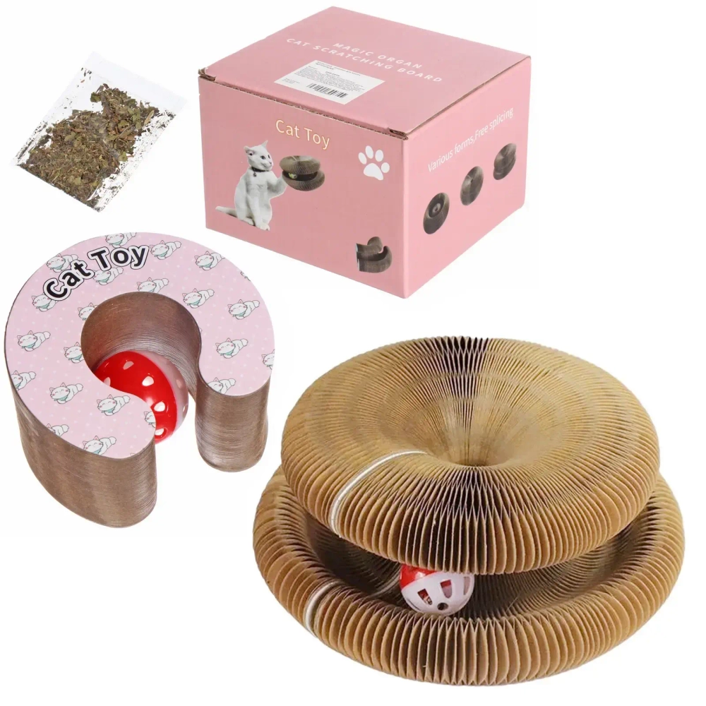 Когтеточка - трансформер с шариком для кошек «МУРРРЛЫКА», радуга, 6 трансформаций, 11*24см