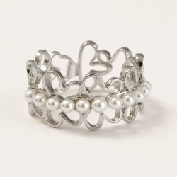 Кольцо «Жемчужные сердца» Silver