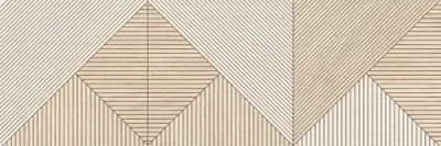 Настенная плитка Alma Ceramica TWU3090PAT47R Patio 30x90 бежевая / белая матовая / рельефная под дерево / геометрия