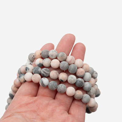 1246-8 Яшма серо-розовая матовая 8,7мм, 37см