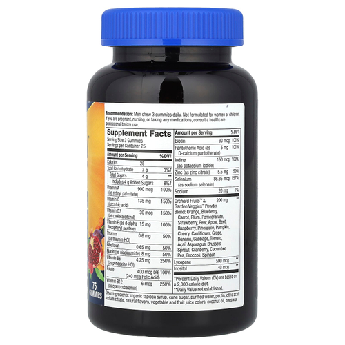 Nature's Way, Alive!®, жевательные мультивитамины премиального качества для мужчин, со вкусом апельсина, винограда и вишни, 75 жевательных таблеток