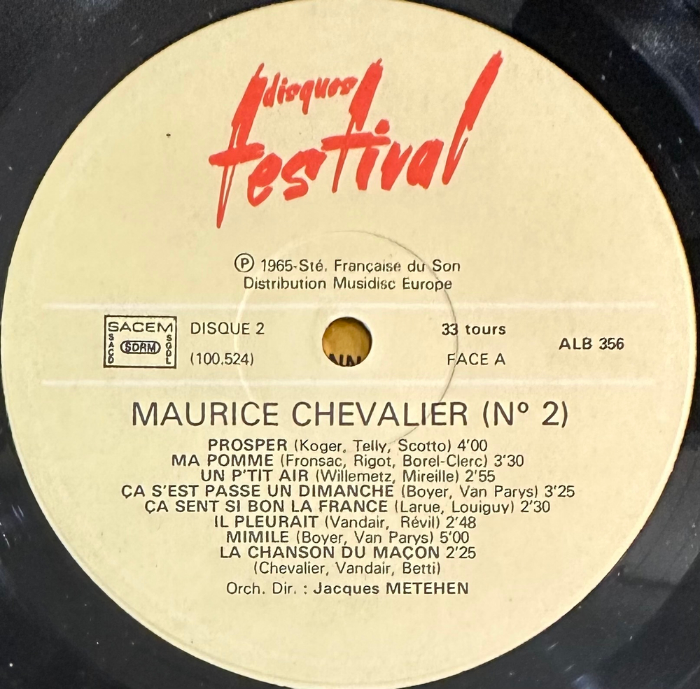 Maurice Chevalier - Maurice Chevalier (Франция 1981г.) 2LP