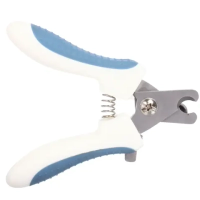 Когтерез для животных «ЛАПУСИКИ», коллекция БРО, прорезиненная ручка, цвет белый/голубой, 4.5*12.5см (блистер)