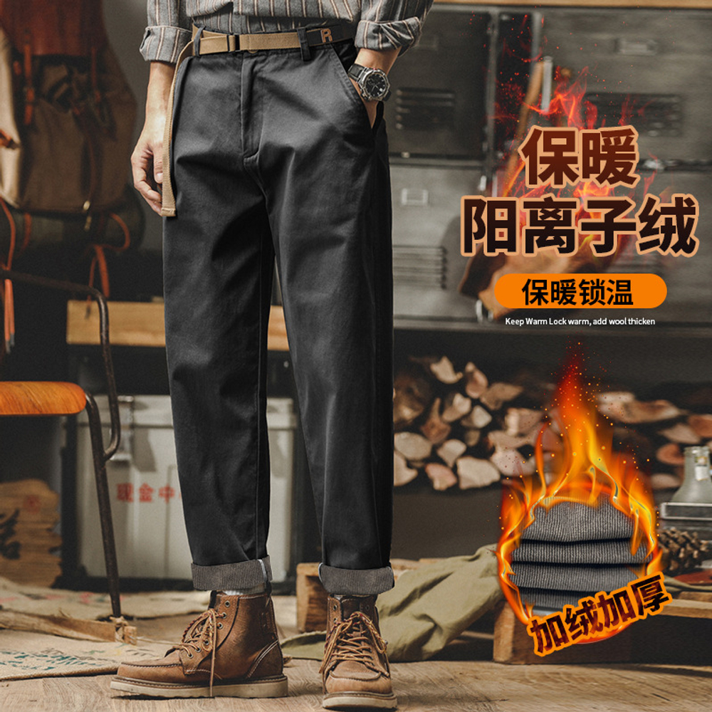 Винтажные минималистские брюки для мужчин Американский стиль весна и осень