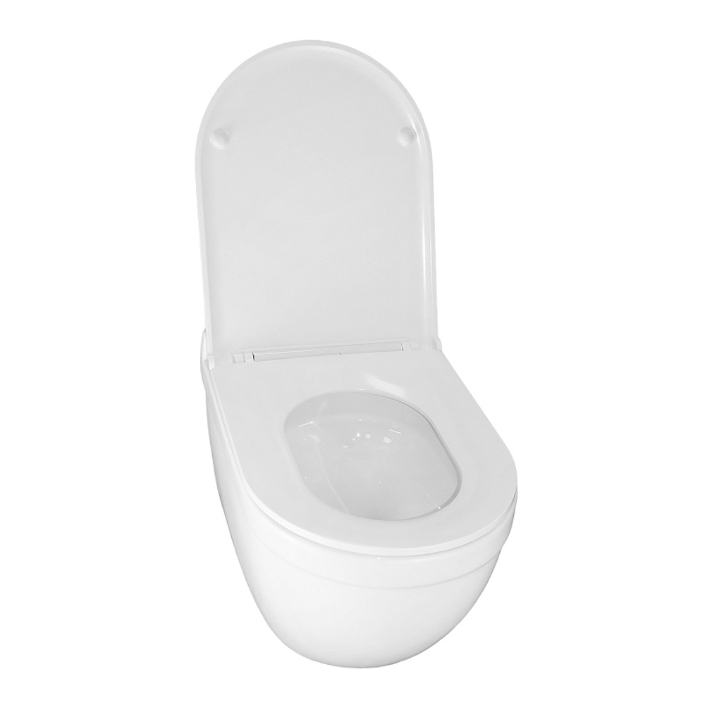 Унитаз подвесной Azario Fora 368х530х410 безободковый, с системой смыва "Скрытое Торнадо", в комплекте с быстросъемным сиденьем микролифт (AZ-0017-UQ3)