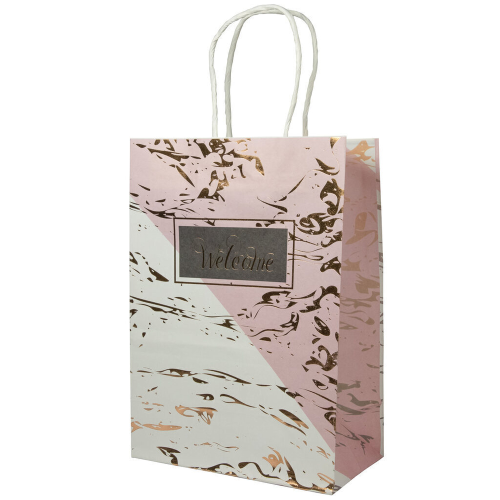 Пакет подар. бумажн. крафт 18*25*9 см, 120 гр/м2 Золотые штрихи 4 дизайна