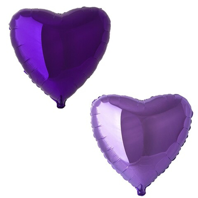 Фольгированный шар-сердце, металлик, фиолетовые оттенки, 46 см