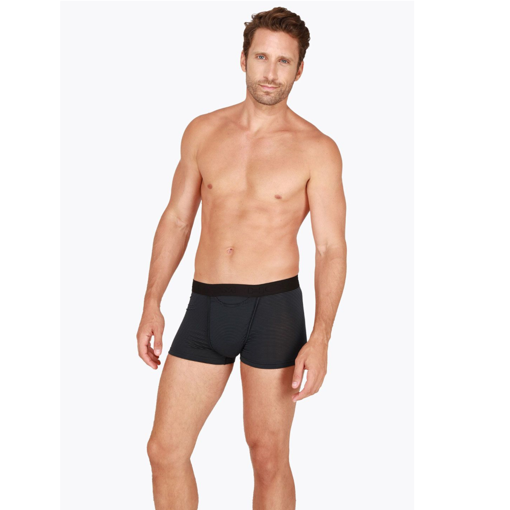 Мужские трусы боксеры черные в полоску HOM SIMON Boxer Briefs HO1 359850_400004