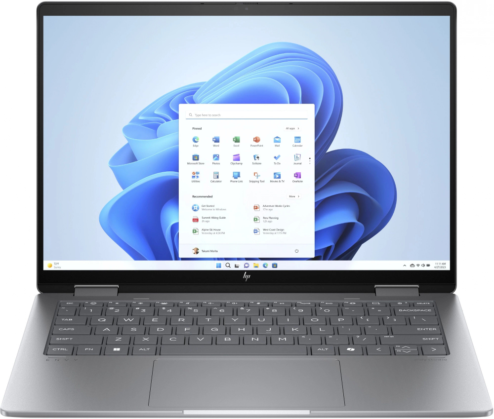Ноутбук  HP Envy x360 14-fa0005ci 14 ", Ryzen 5, 16 Гб RAM, 512 Гб SSD, Radeon Graphics, Серебристый