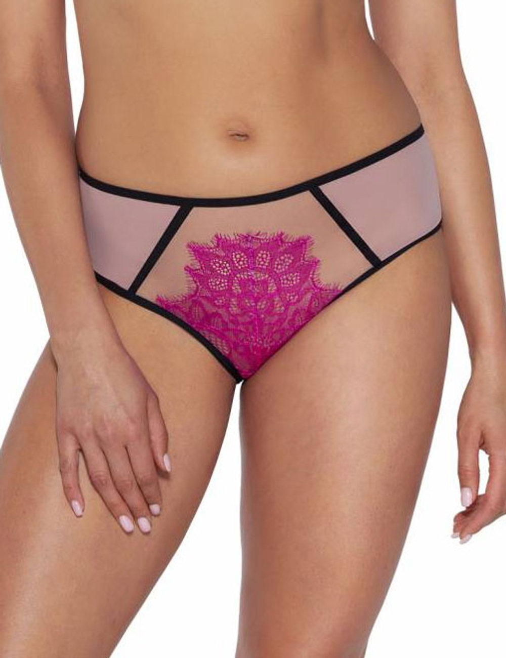 Трусы слипы с розовым кружевом Ava AMBRE 2032 figi pink