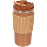 Термокружка 450мл «Стиль» с силиконовой вставкой, цвет горчичный