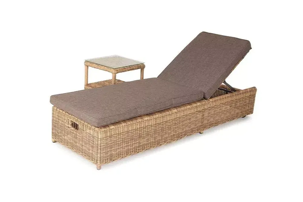 "Рим" комплект шезлонг со столиком, цвет соломенный