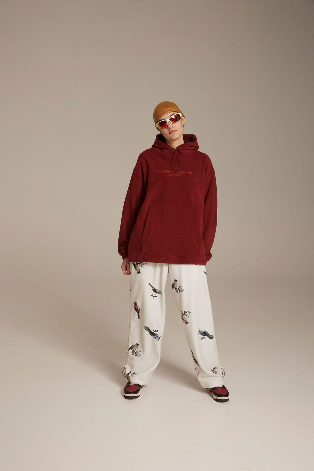 Брюки Called a Garment Флисовые Birds Женские Молочные