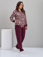 Костюм с брюками КБ-184/бордо-треугольникиабстракция