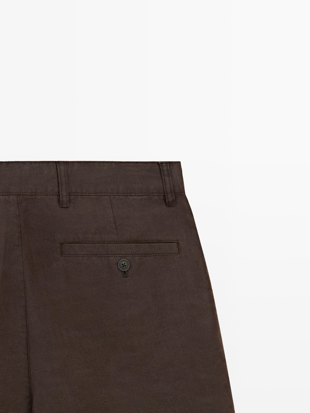 Massimo Dutti Длинные льняные бермуды, коричневый