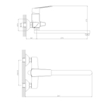Смеситель для ванны и раковины 35k MIXLINE ML15-02GR ГРАФИТ
