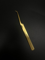 Пинцет № 57 Lashexpress L 45 7 мм золото с лазерным напылением