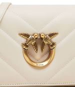 Кожаная сумка-мессенджер love click baguette mini sheep Pinko - белый(100068 A136)