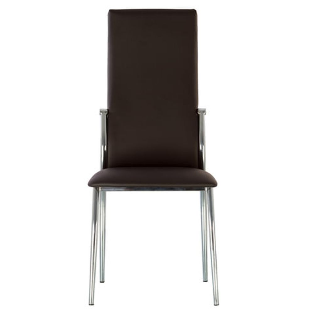 Стул для столовых, кафе, дома "Martin", хромированный каркас, кожзам темно-коричневый