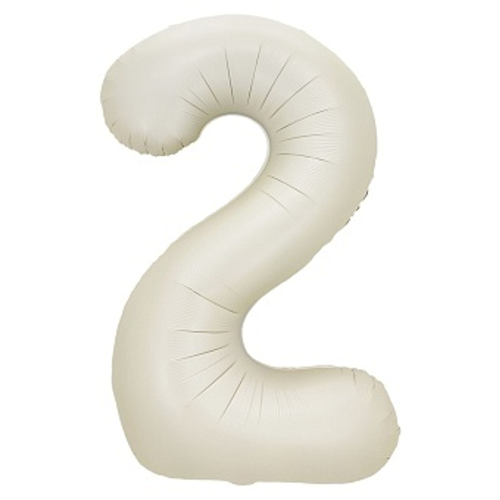 К Цифра 2 Белый песок Сатин 32''/81 см.