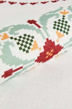 ZARA HOME НАБОР ЛЬНЯНЫХ САЛФЕТОК С ВЫШИВКОЙ КРЕСТИКОМ (НАБОР ИЗ 2 ПРЕДМЕТОВ),  СВЕТЛО-ЗЕЛЕНЫЙ