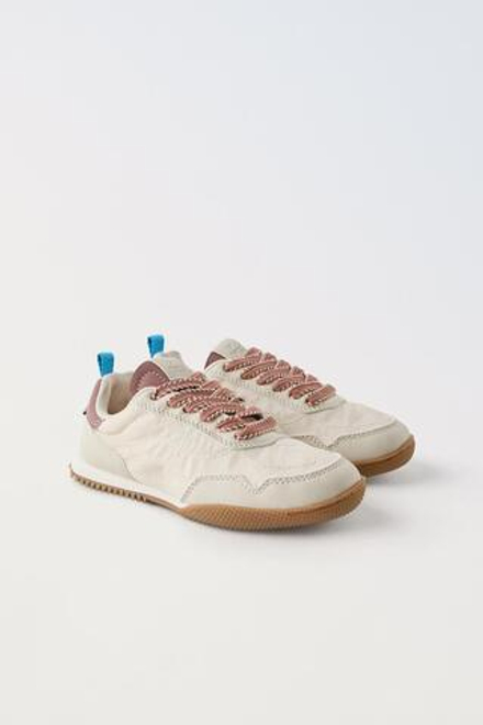 ZARA КРОССОВКИ SOFT, ЭКРЮ