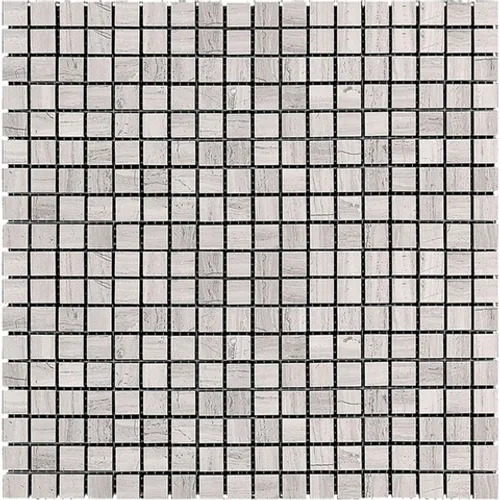 M032-15P Мозаичная плитка из мрамора Natural Adriatica серый светлый квадрат глянцевый