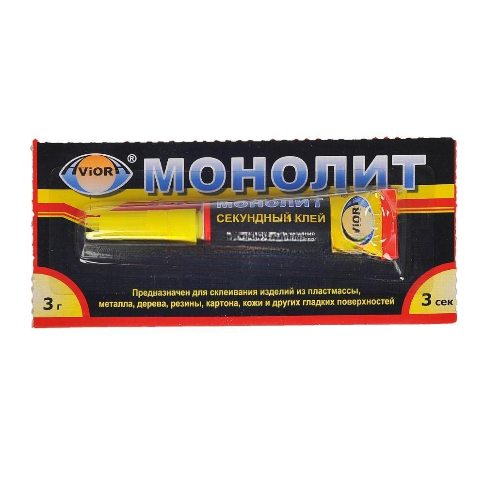 Суперклей моментальный AVIORA-МОНОЛИТ 3 г (12/288 шт.) 403-001