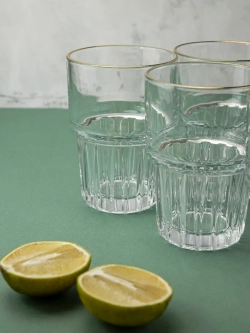 Набор универсальных бокалов, 340 мл. 6 шт. золотая кайма