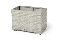 "Лунго" кашпо для цветов большое плетеное из искусственного ротанга, цвет бежевый