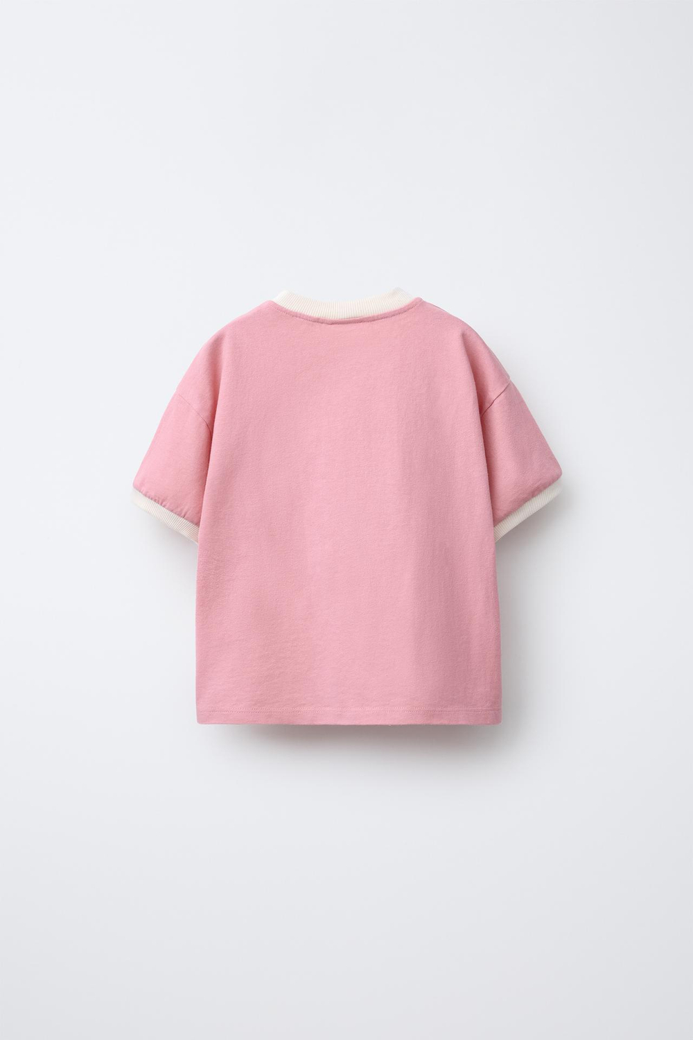 ZARA ФУТБОЛКА С ПРИНТОМ "САРДИНЫ", ЛИНЯЛЫЙ РОЗОВЫЙ