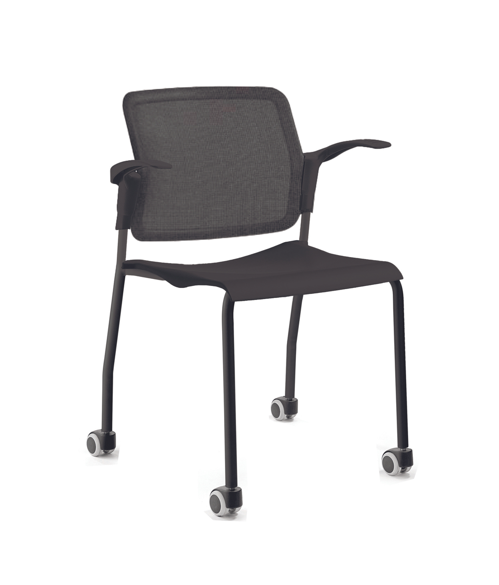 Movie стул со спинкой-сеткой на 4 ногах и колесах