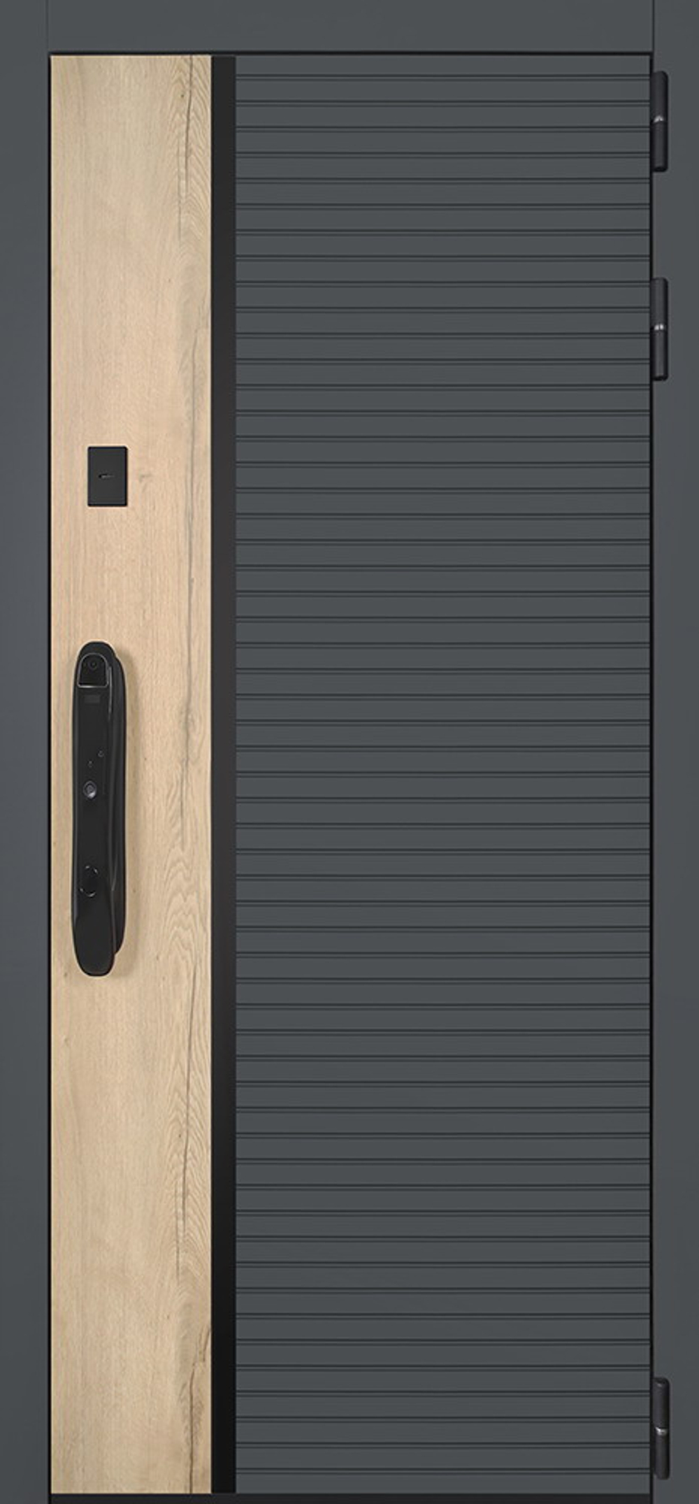 Стальная дверь "Авангард" с зеркалом (биометрический замок)