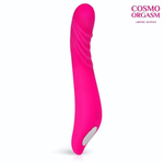 Розовый изогнутый вибромассажёр из силикона для G-стимуляции - 21,3 см. (Цвет: розовый)