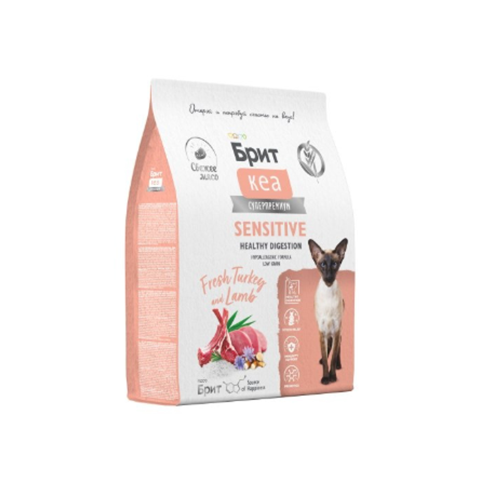 Сухой корм для котят, беременных и кормящих кошек с индейкой Cat Kitten Healthy Growth BRIT CARE 0,4кг