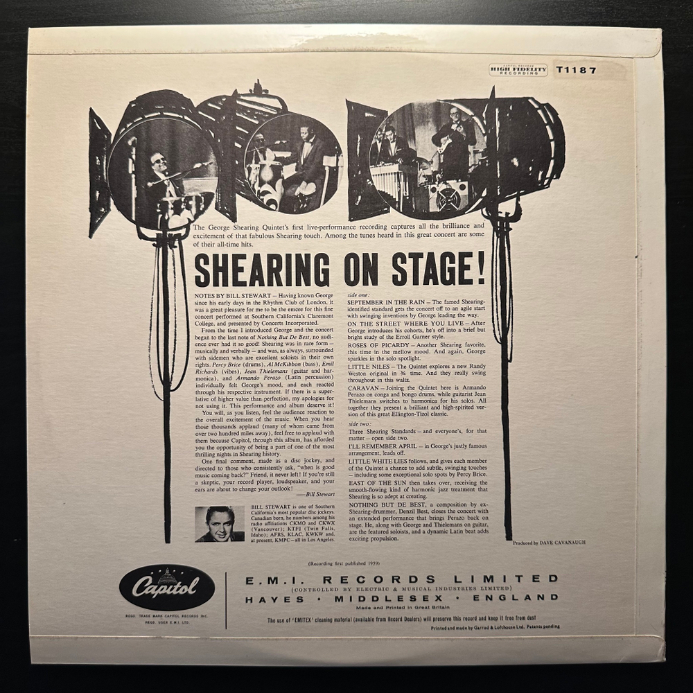 The George Shearing Quintet ‎– Shearing On Stage! (Дания 1960г.)