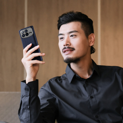 Чехол синего цвета с премиальной искусственной кожи от Dux Ducis для Xiaomi Mix Fold 4, серия Bril Series Case