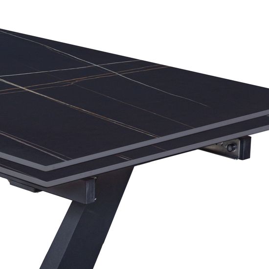 Стол раскладной Малибу (120+30+30), керамика матовая Black Gold