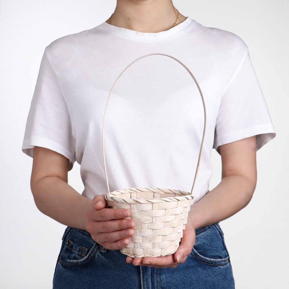 Корзина плетёная, бамбук, белый Maui