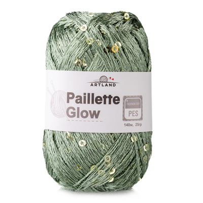 Добавочная нить п/э с пайетками, 25 гр, 140 м, зелёная черепаха