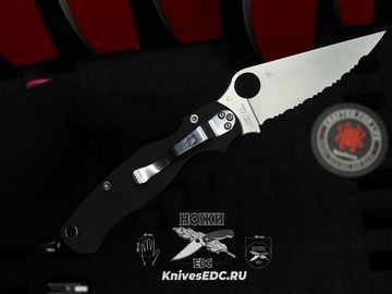 Складной нож Spyderco Paramilitary 2 81GS2 сиррейтор, c клинком из стали CPM-S45VN, рукоять G10