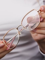 Оправа для очков женская брендовая золотистая